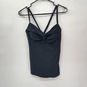 Athleta Women's Black Twist Up Tankini Top Medium Support‎ Size 36B/C